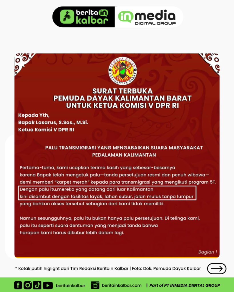 Surat Pemuda Dayak Kalbar