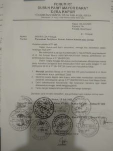 Surat Penolakan Pembangunan Gereja