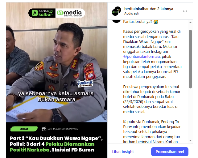 Pengeroyokan di Hotel Pontianak