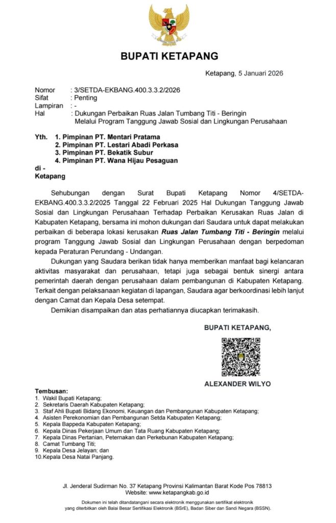 Surat Bupati Ketapang